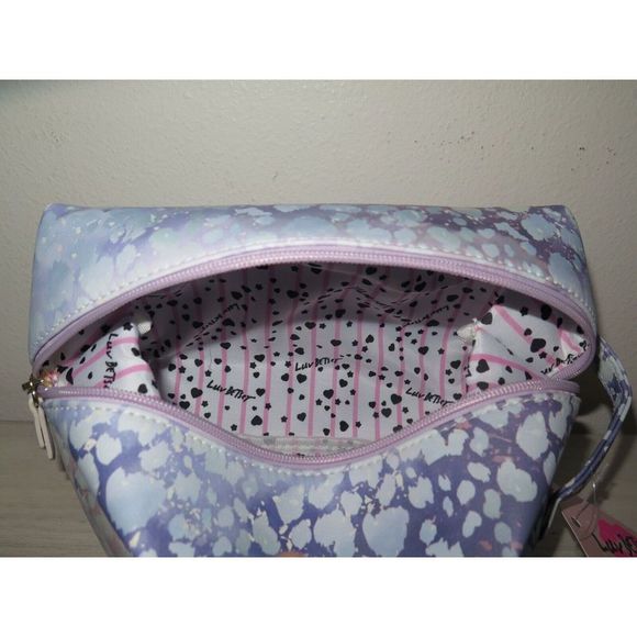 Betsey Johnson CLB-1023 Purple Multi Leopard Print Loaf Cosmetic Bag - Picture 7 of 12